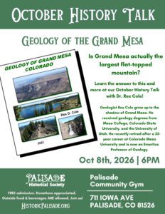 October History Talk. Book cover with pictures of the Grand Mesa